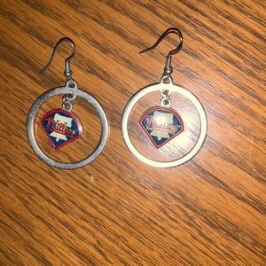 Philadelphia Phillies dangle hoop earrings